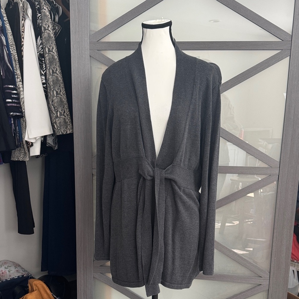 Chico's Charcoal Open-Front Cardigan